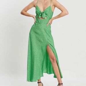 Bec & Bridge Green Polka Dot Maxi Dress